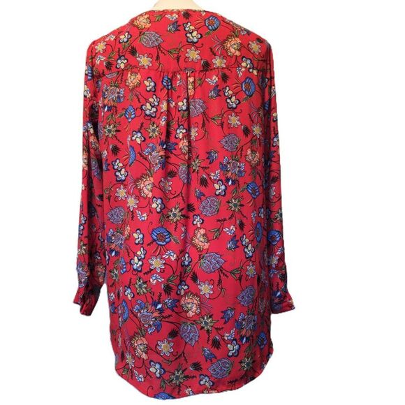 Chelsea & Theodore top Women's medium Tulip hem Crossover Long sleeves V-neck - Picture 10 of 14